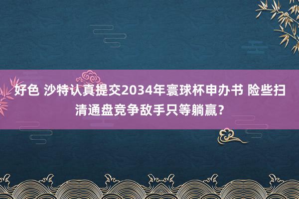 好色 沙特认真提交2034年寰球杯申办书 险些扫清通盘竞争敌手只等躺赢？