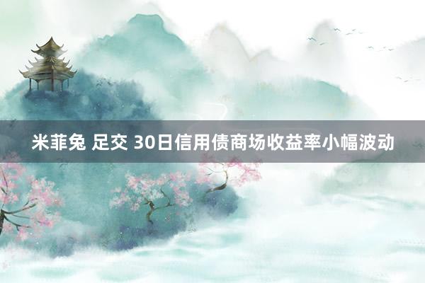 米菲兔 足交 30日信用债商场收益率小幅波动